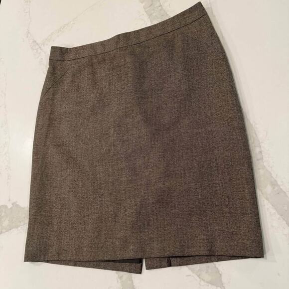 Ann Taylor Tweed Wool Blend Career Pencil Skirt Women’s 10P Brown Lined Corpcore - Picture 2 of 7